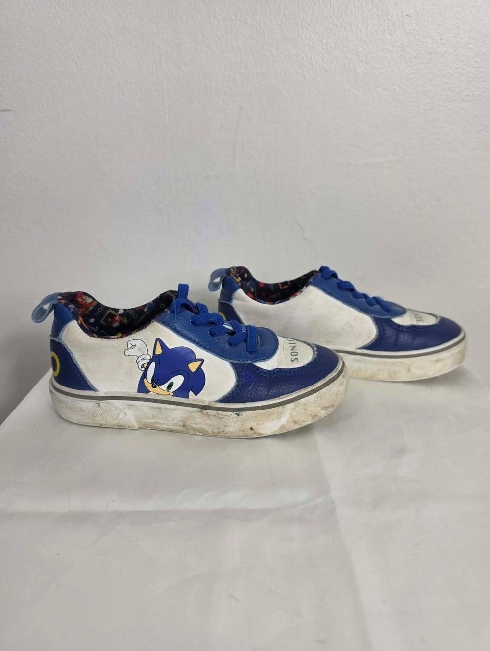Blue Sonic Character Kids Sneakers -Lace-Up Comfort